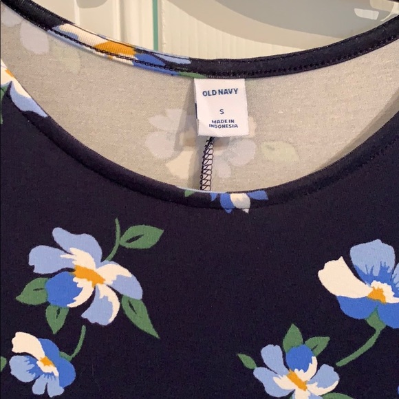 Old Navy blue floral dress 3/4 sleeve size small - Picture 2 of 2